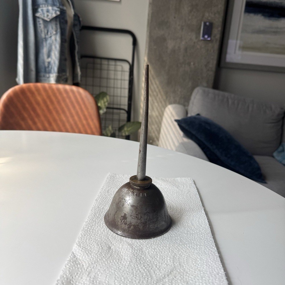 Vintage Eagle Oil Can Thumb Pump Oiler, Bell Shape, USA